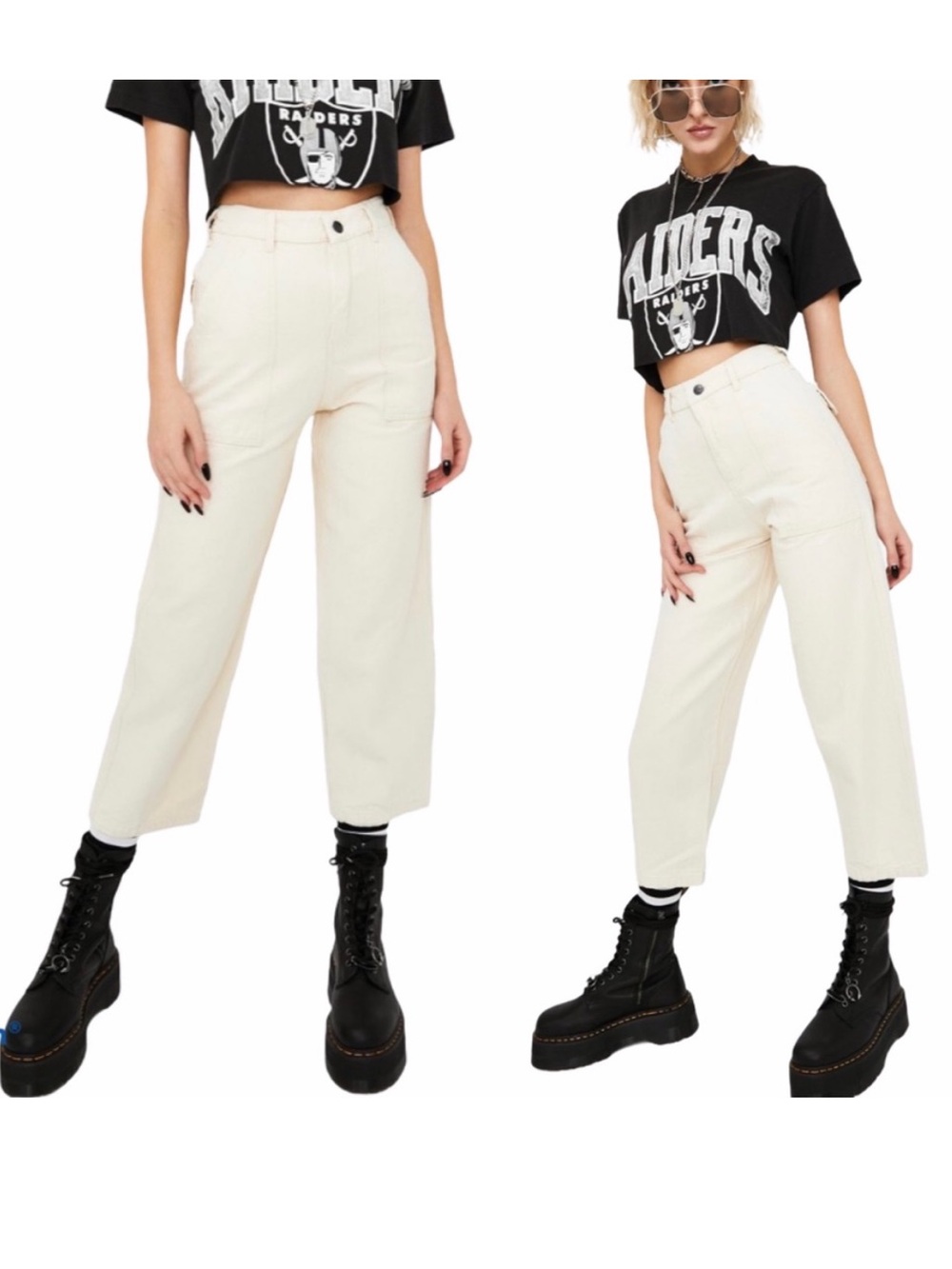 The People Vs. High Waist Bone Gigi Canvas Pants